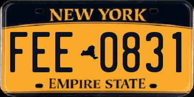 NY license plate FEE0831