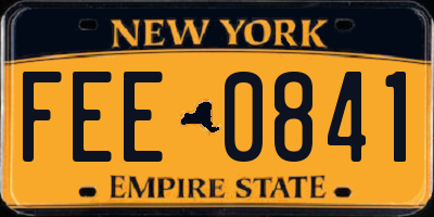 NY license plate FEE0841