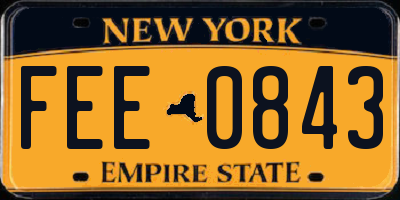 NY license plate FEE0843