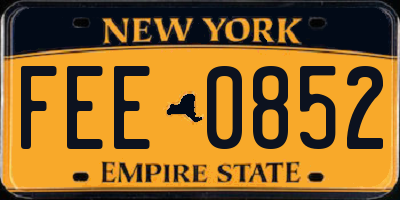 NY license plate FEE0852