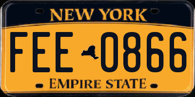NY license plate FEE0866