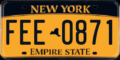 NY license plate FEE0871
