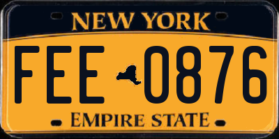 NY license plate FEE0876