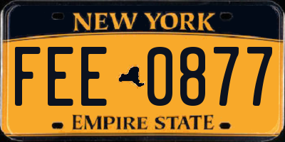 NY license plate FEE0877