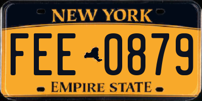 NY license plate FEE0879