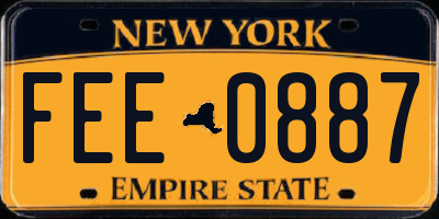 NY license plate FEE0887