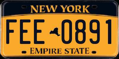 NY license plate FEE0891