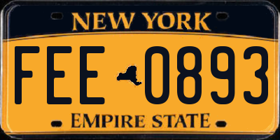 NY license plate FEE0893