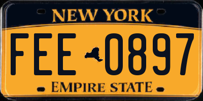 NY license plate FEE0897