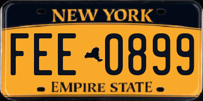 NY license plate FEE0899