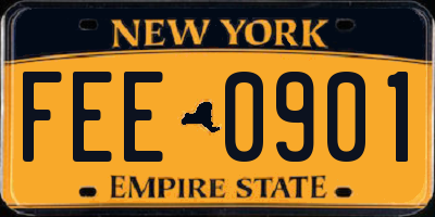 NY license plate FEE0901