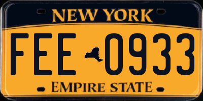 NY license plate FEE0933