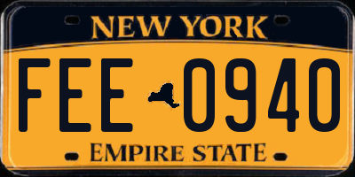 NY license plate FEE0940