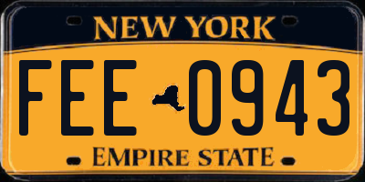 NY license plate FEE0943