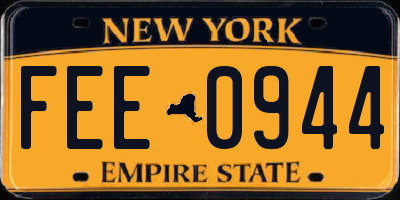 NY license plate FEE0944