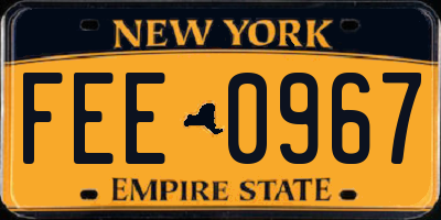 NY license plate FEE0967