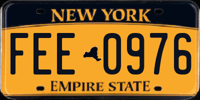 NY license plate FEE0976