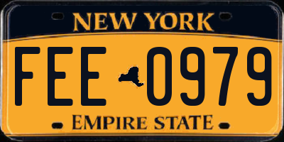 NY license plate FEE0979
