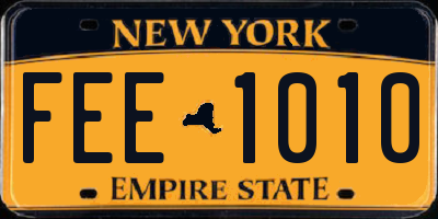 NY license plate FEE1010