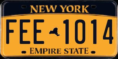 NY license plate FEE1014