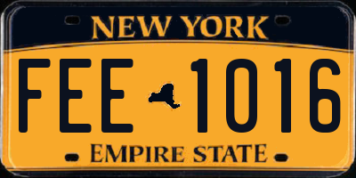 NY license plate FEE1016