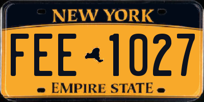 NY license plate FEE1027