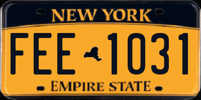 NY license plate FEE1031