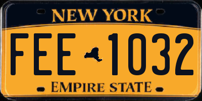 NY license plate FEE1032