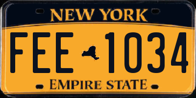NY license plate FEE1034