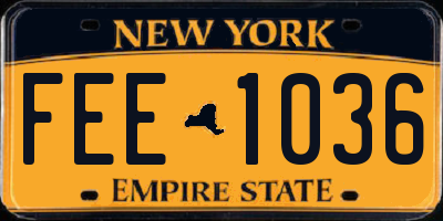 NY license plate FEE1036