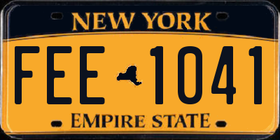 NY license plate FEE1041