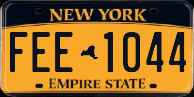 NY license plate FEE1044