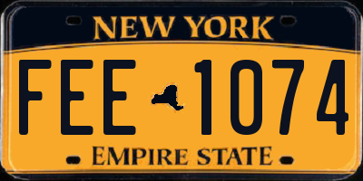 NY license plate FEE1074