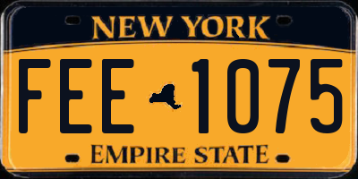 NY license plate FEE1075