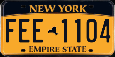 NY license plate FEE1104