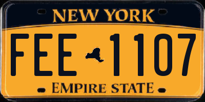 NY license plate FEE1107