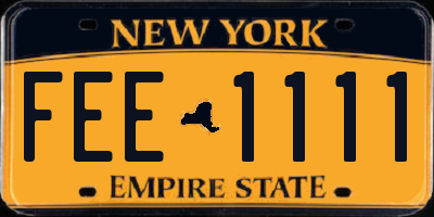 NY license plate FEE1111