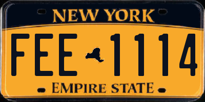 NY license plate FEE1114