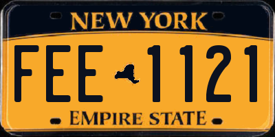 NY license plate FEE1121