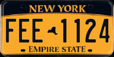 NY license plate FEE1124