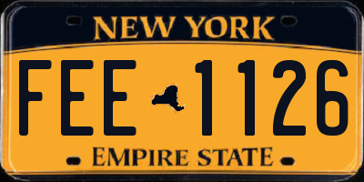NY license plate FEE1126