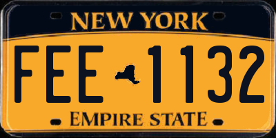 NY license plate FEE1132