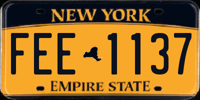 NY license plate FEE1137