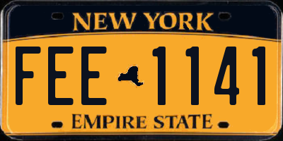 NY license plate FEE1141