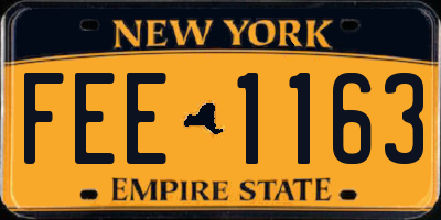 NY license plate FEE1163