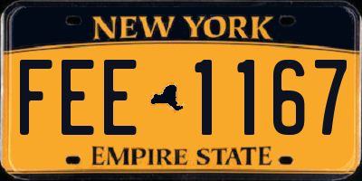 NY license plate FEE1167