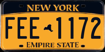 NY license plate FEE1172