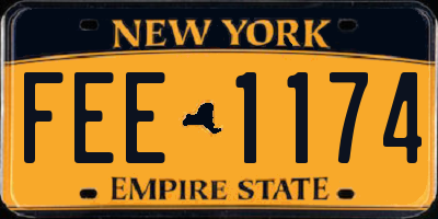 NY license plate FEE1174
