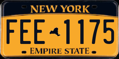 NY license plate FEE1175