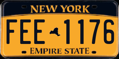 NY license plate FEE1176